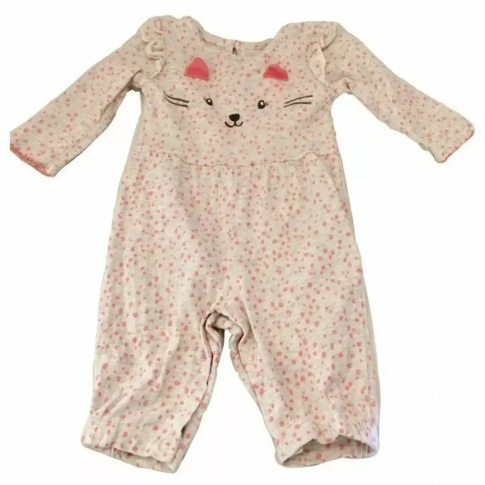 Carter Just One You kids One Piece Bodysuit Size 3 Months Kitty Pink Gray Girls